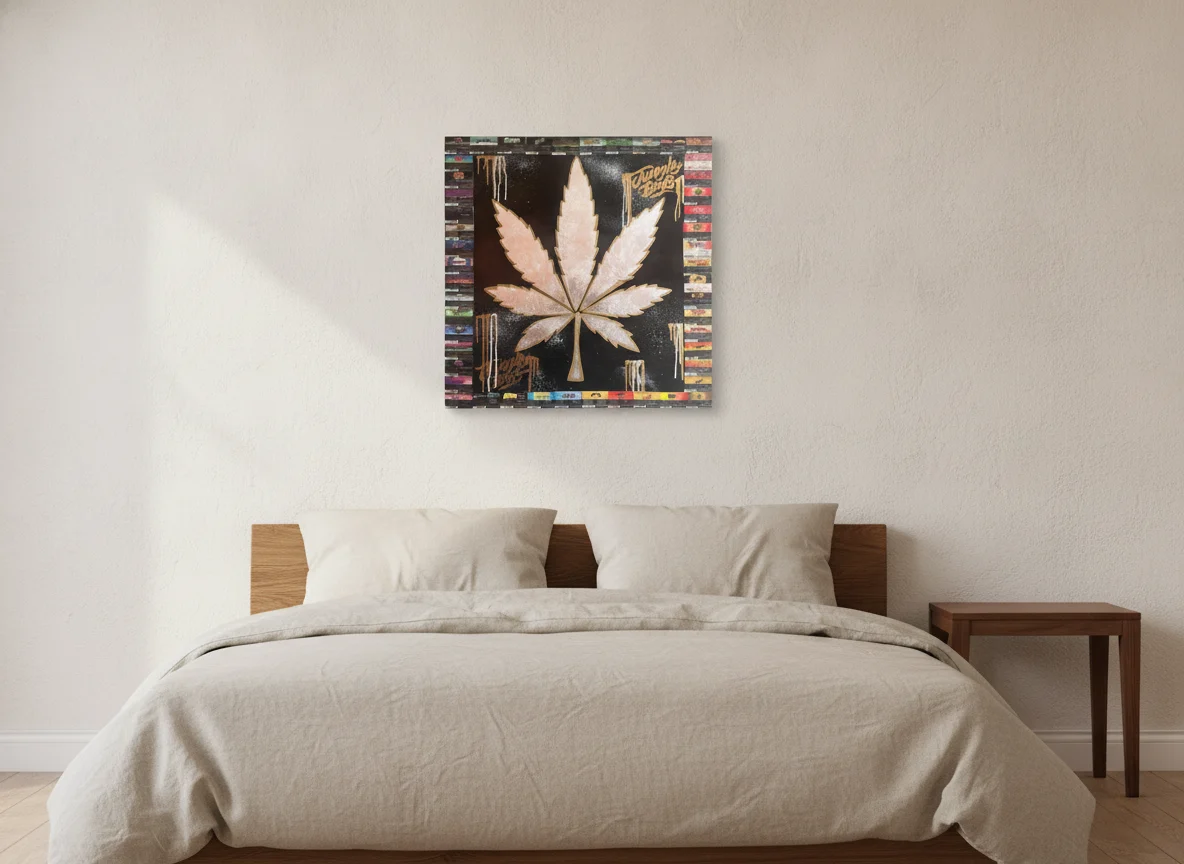 Jungle Boogie hung on a plain wall