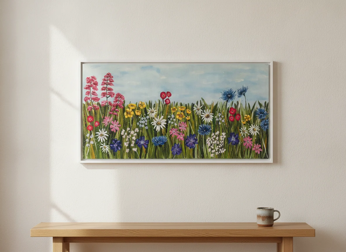 Meadow hung on a plain wall