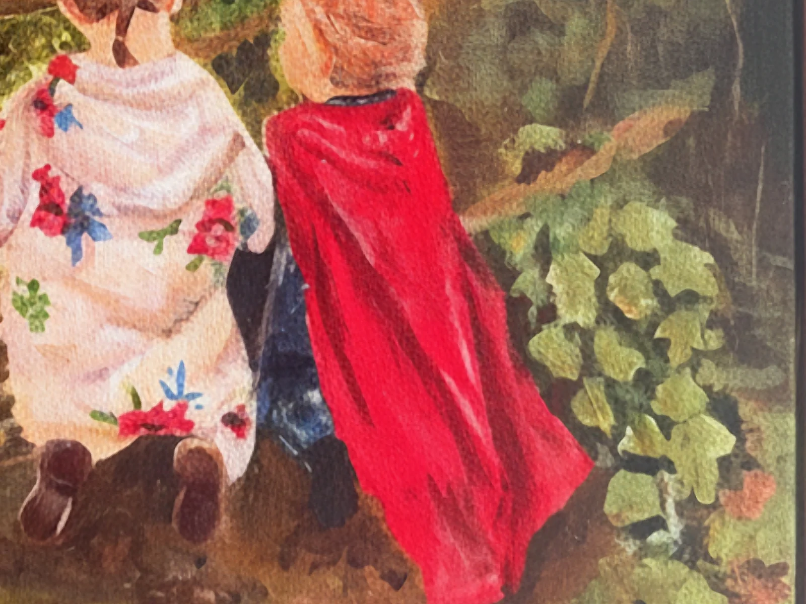 A close detail of the brush marks