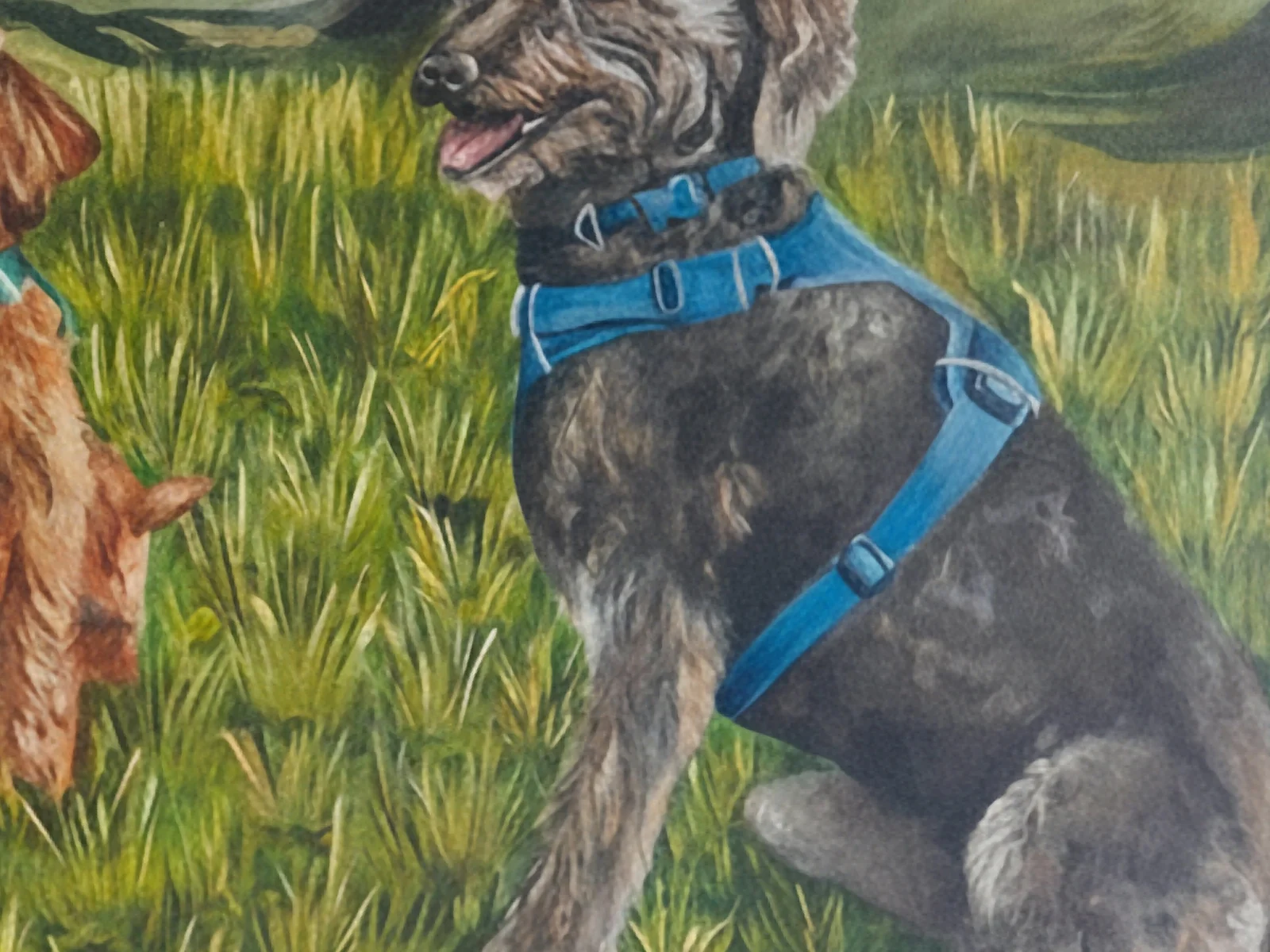 A close detail of the brush marks